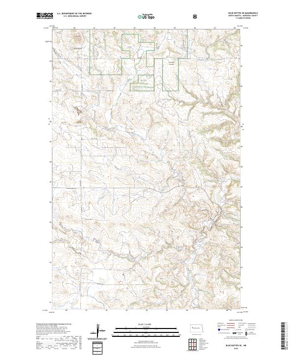 USGS Topographic Map – Blue Buttes SE