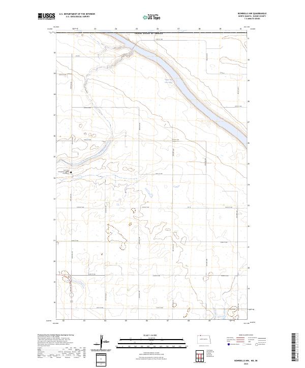 USGS Topographic Map – Bowbells NW
