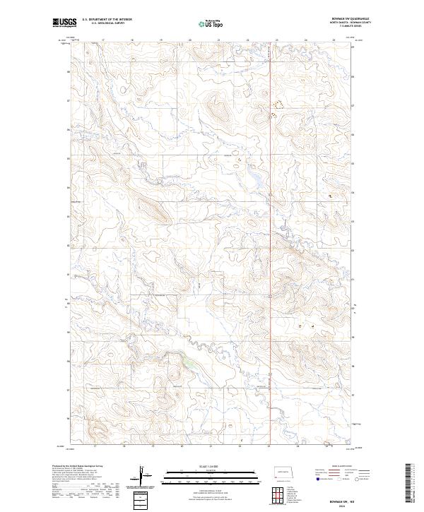 USGS Topographic Map – Bowman SW