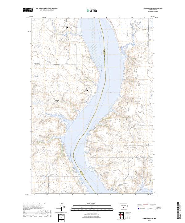 USGS Topographic Map – Cannon Ball SE