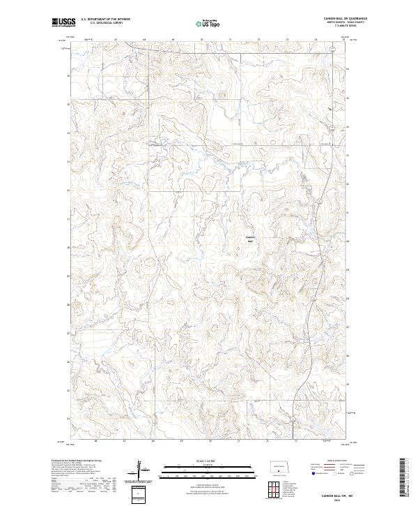 USGS Topographic Map – Cannon Ball SW