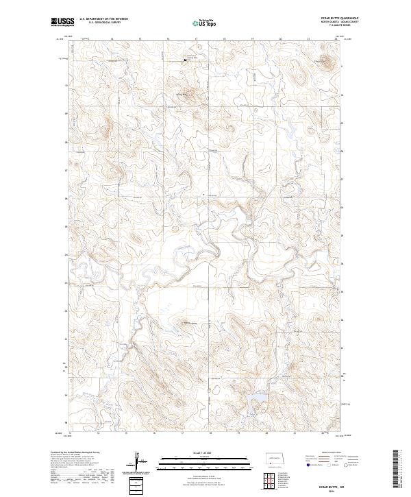 USGS Topographic Map – Cedar Butte