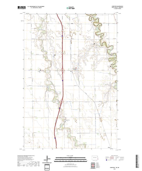 USGS Topographic Map – Christine