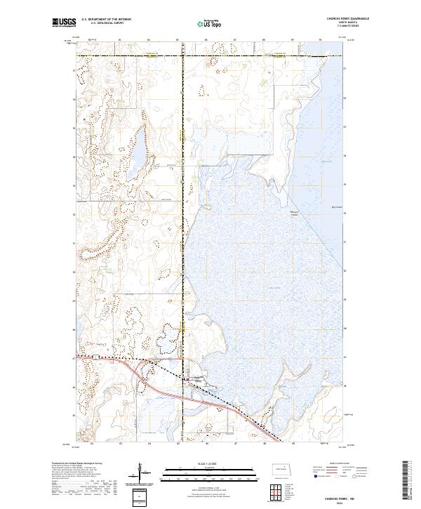 USGS Topographic Map – Churchs Ferry