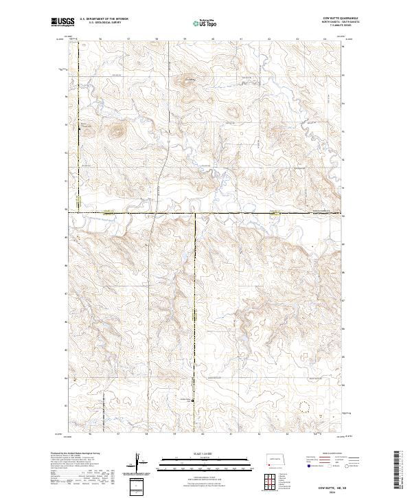 USGS Topographic Map – Cow Butte