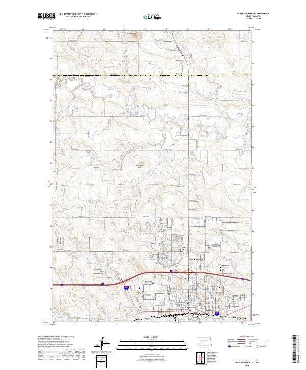 USGS Topographic Map – Dickinson North