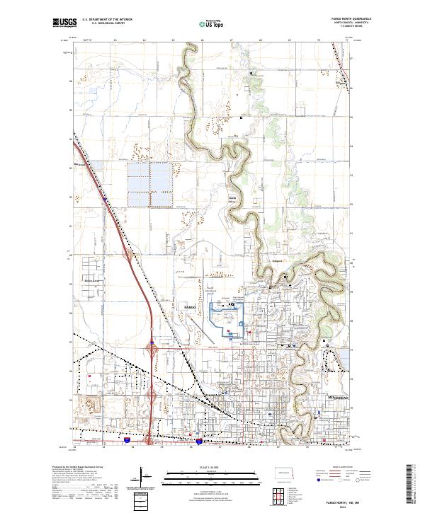 USGS Topographic Map – Fargo North