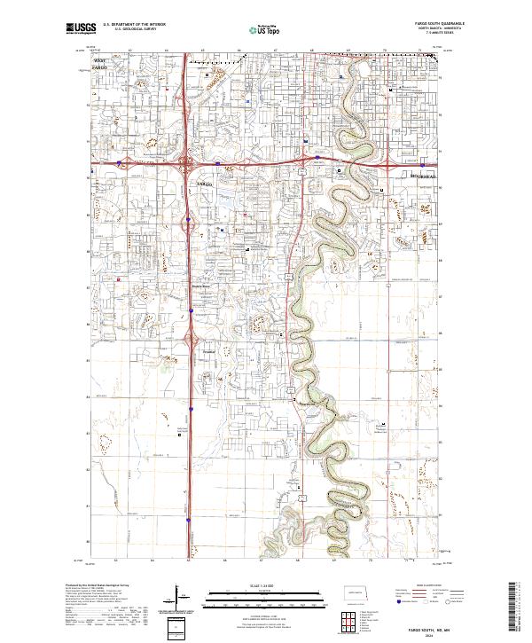 USGS Topographic Map – Fargo South