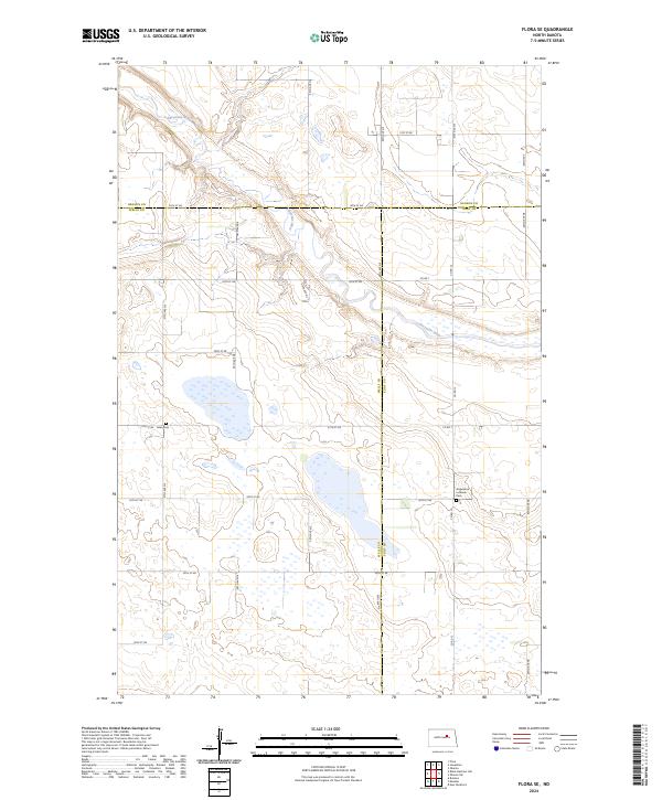 USGS Topographic Map – Flora SE