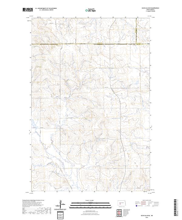 2024 Map of Glen Ullin NE, 2024 Print