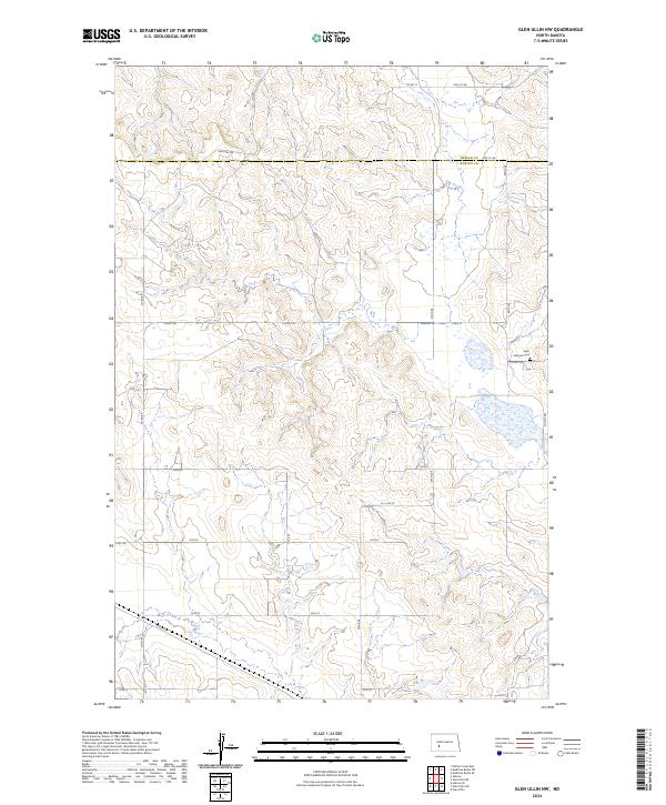 2024 Map of Glen Ullin NW, 2024 Print