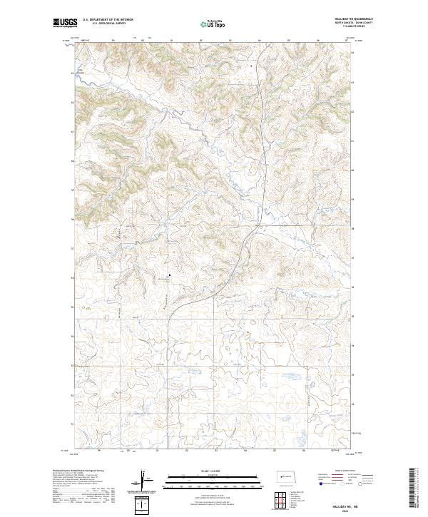 USGS Topographic Map – Halliday NE
