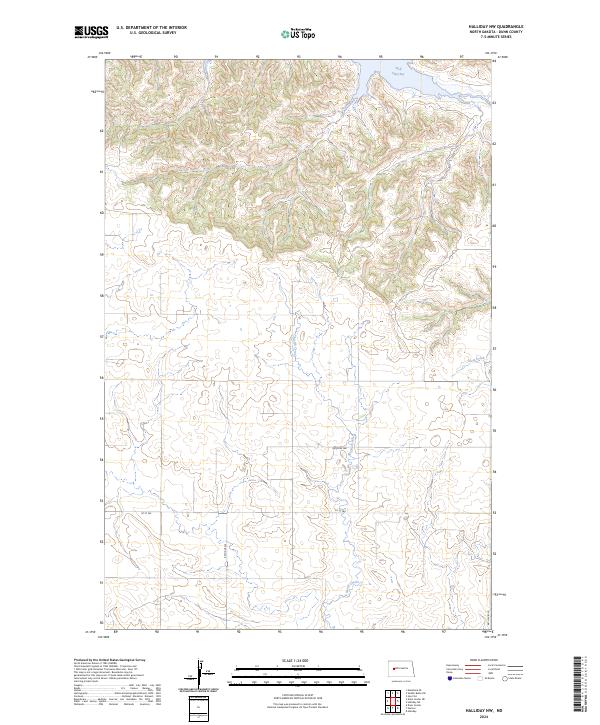 USGS Topographic Map – Halliday NW