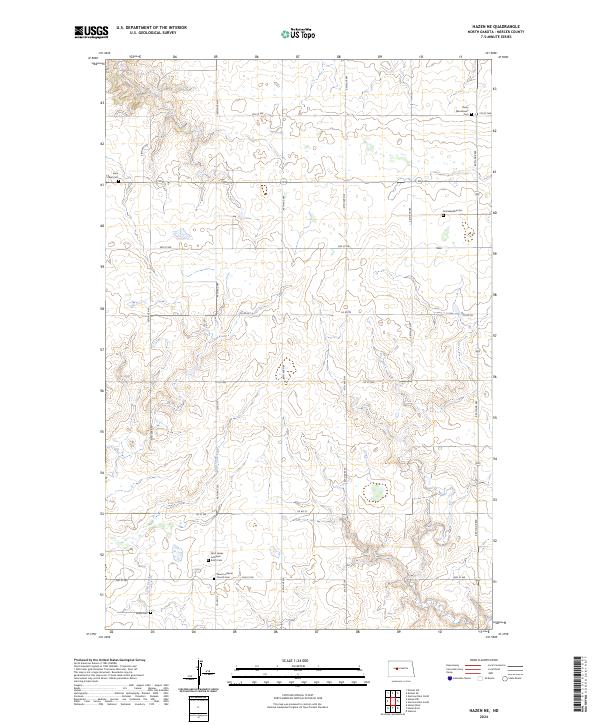 USGS Topographic Map – Hazen NE