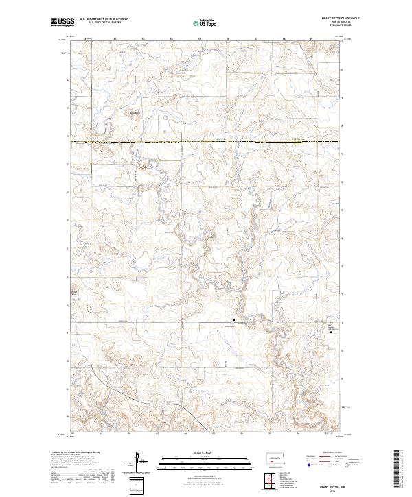 USGS Topographic Map – Heart Butte