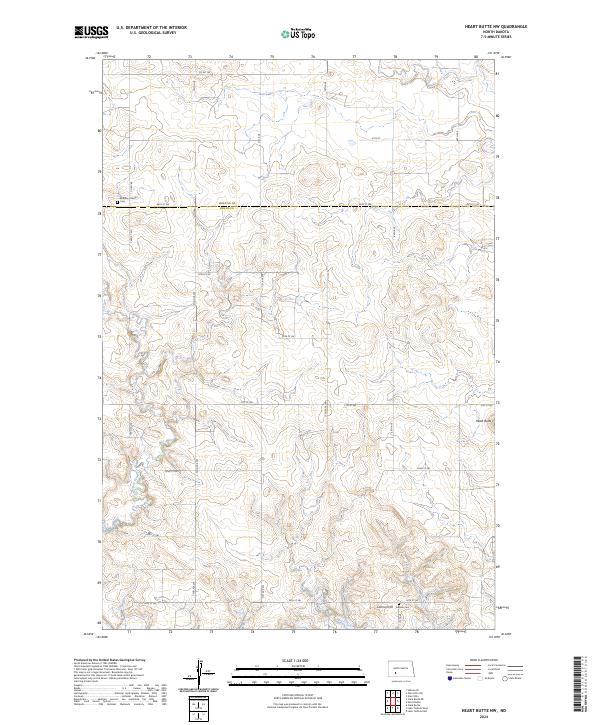 USGS Topographic Map – Heart Butte NW