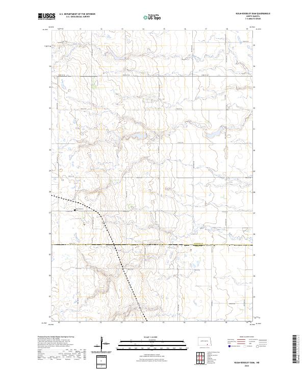 USGS Topographic Map – Kulm-Edgeley Dam