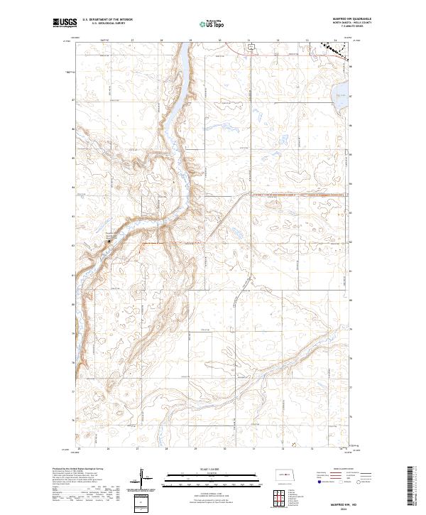USGS Topographic Map – Manfred NW