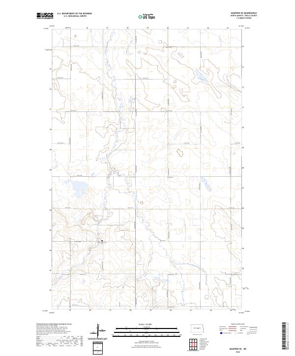 USGS Topographic Map – Manfred SE