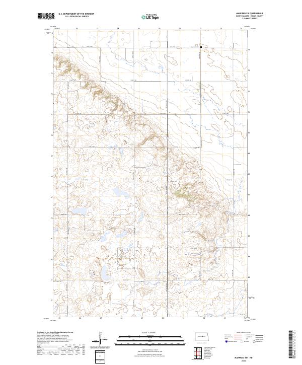 USGS Topographic Map – Manfred SW