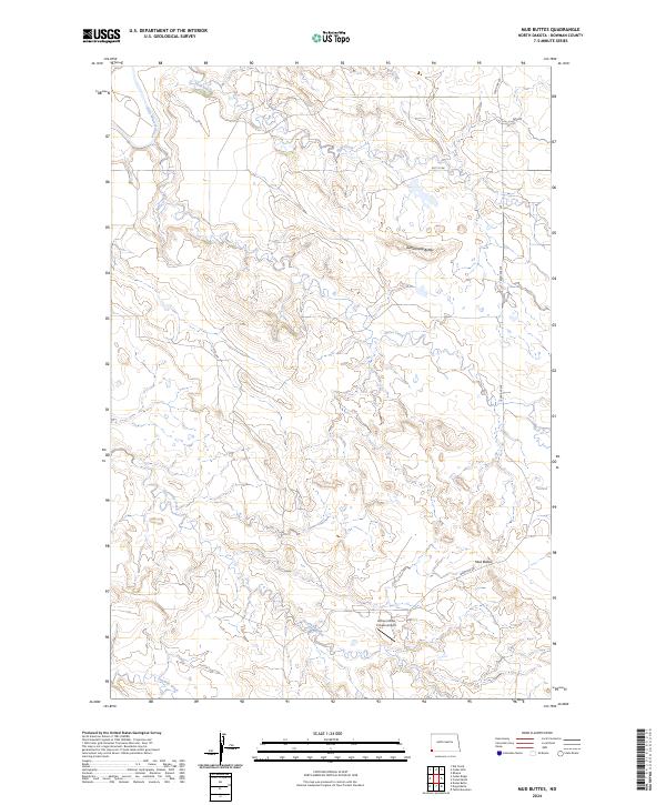 USGS Topographic Map – Mud Buttes