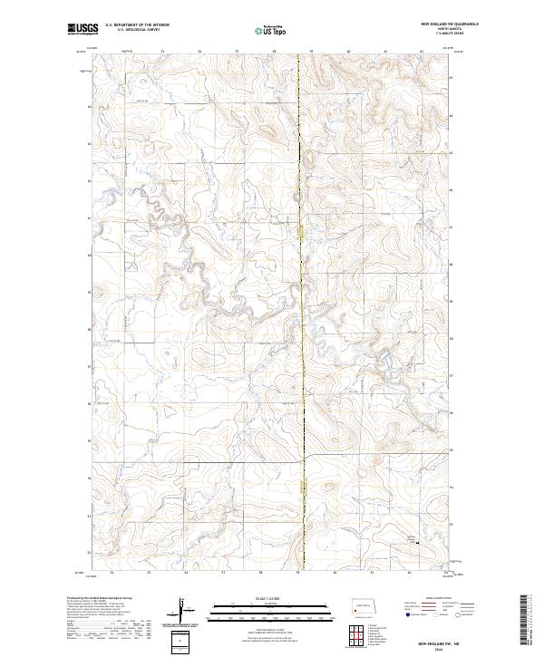 USGS Topographic Map – New England SW