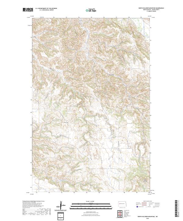 USGS Topographic Map – North Killdeer Mountain
