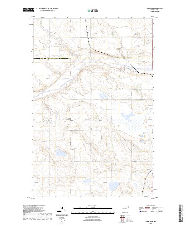 USGS Topographic Map – Oberon SW