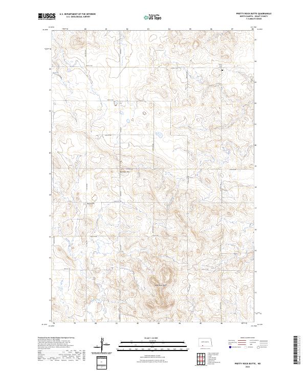 USGS Topographic Map – Pretty Rock Butte