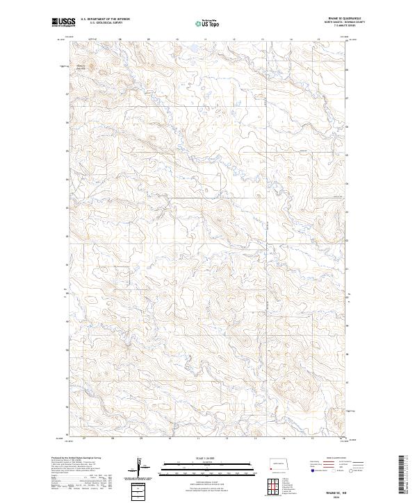 USGS Topographic Map – Rhame SE