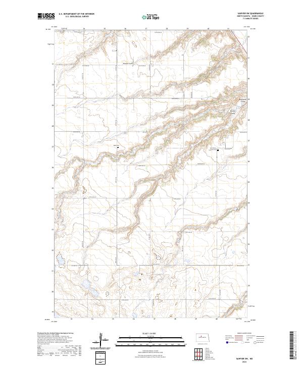 USGS Topographic Map – Sawyer SW