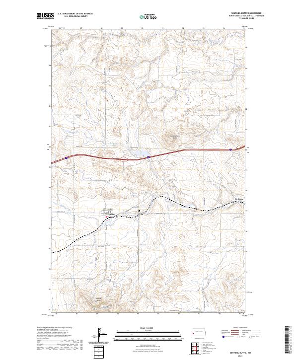 USGS Topographic Map – Sentinel Butte