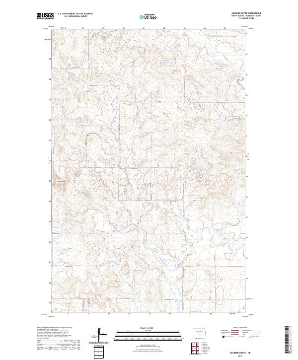 USGS Topographic Map – Solberg Butte