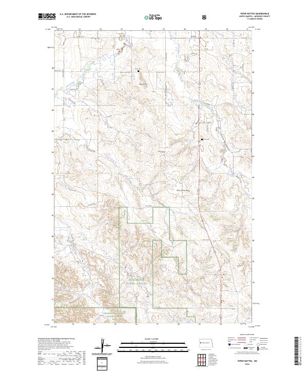 USGS Topographic Map – Tepee Buttes