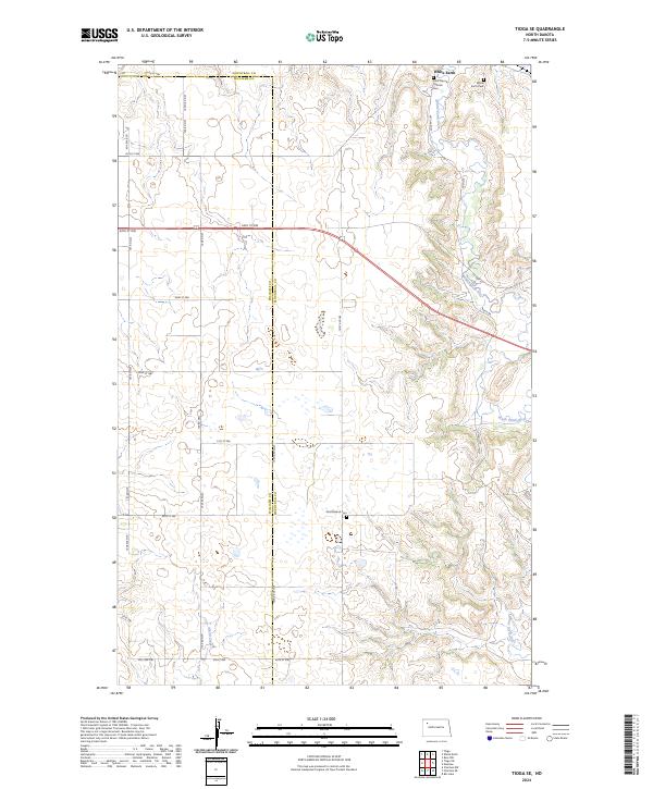 USGS Topographic Map – Tioga SE