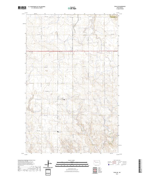 USGS Topographic Map – Tioga SW