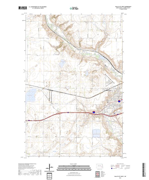 USGS Topographic Map – Valley City West