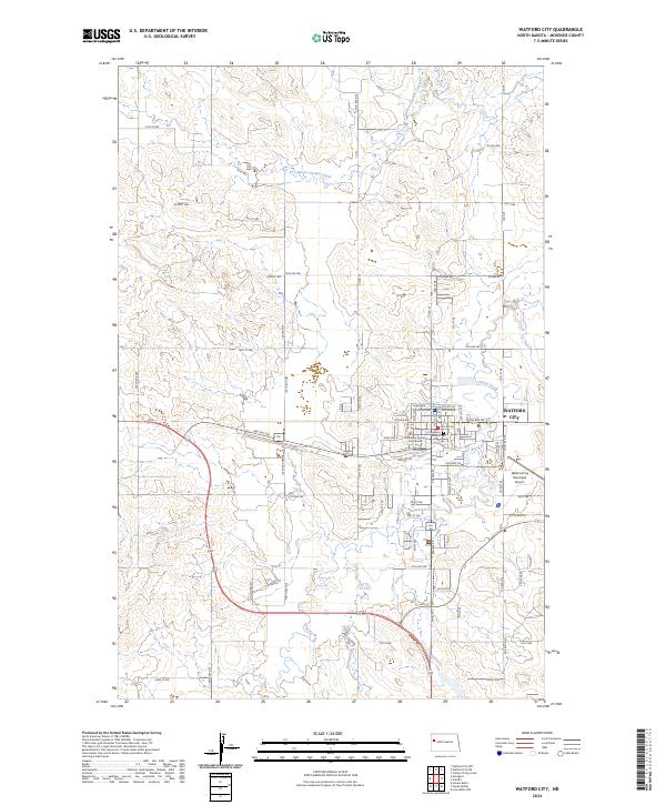 USGS Topographic Map – Watford City