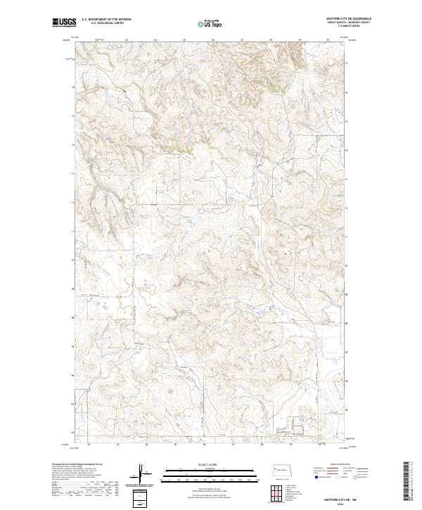 USGS Topographic Map – Watford City NE