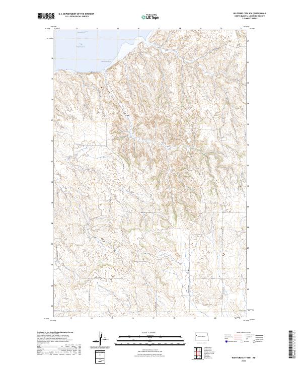 USGS Topographic Map – Watford City NW
