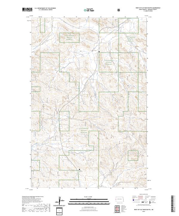 USGS Topographic Map – West of Flat Rock Butte