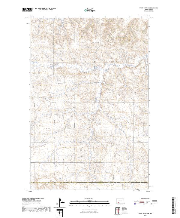 2024 Map of White Butte NW, 2024 Print