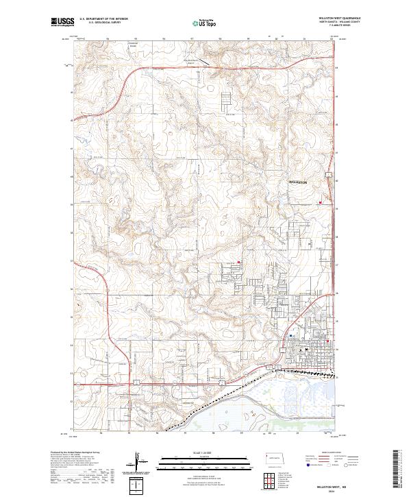 USGS Topographic Map – Williston West