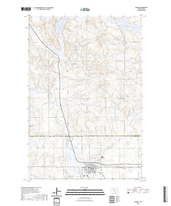 USGS Topographic Map – Wishek