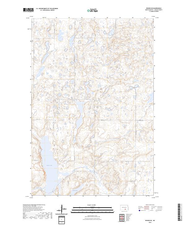 USGS Topographic Map – Wishek NE