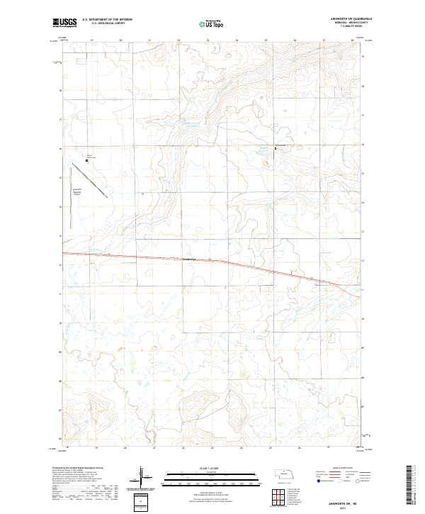 USGS Topographic Map – Ainsworth SW
