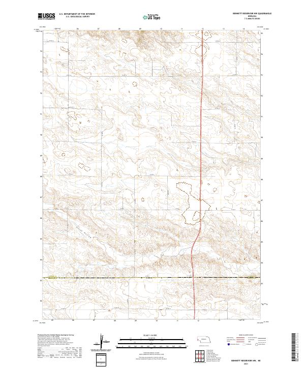 2021 Map of Bennett Reservoir NW, 2021 Print