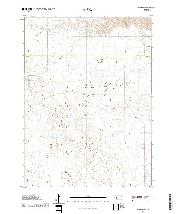 2021 Map of Big Springs NW, 2021 Print