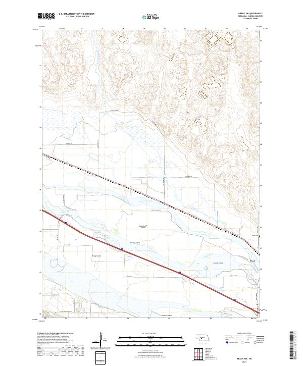 USGS Topographic Map – Brady SW