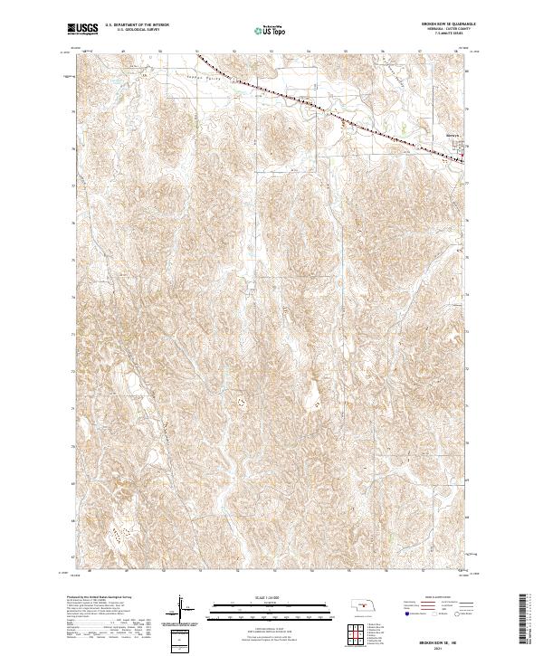 USGS Topographic Map – Broken Bow SE